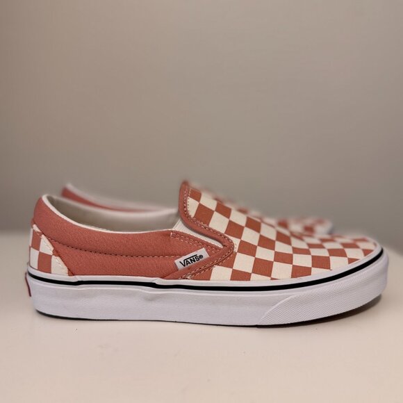 NWOT Vans Classic Slip-On Checkerboard Shoe - Rose Dawn Pink - Women Size 7 - Picture 1 of 7